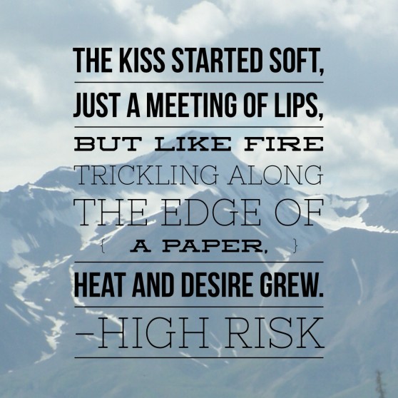 "The kiss started soft, just a meeting of lips, but like fire trickling along the edge of a paper, heat and desire grew."