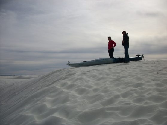 White Sands Monument NW-we dragged the Kayak to the top of a dune